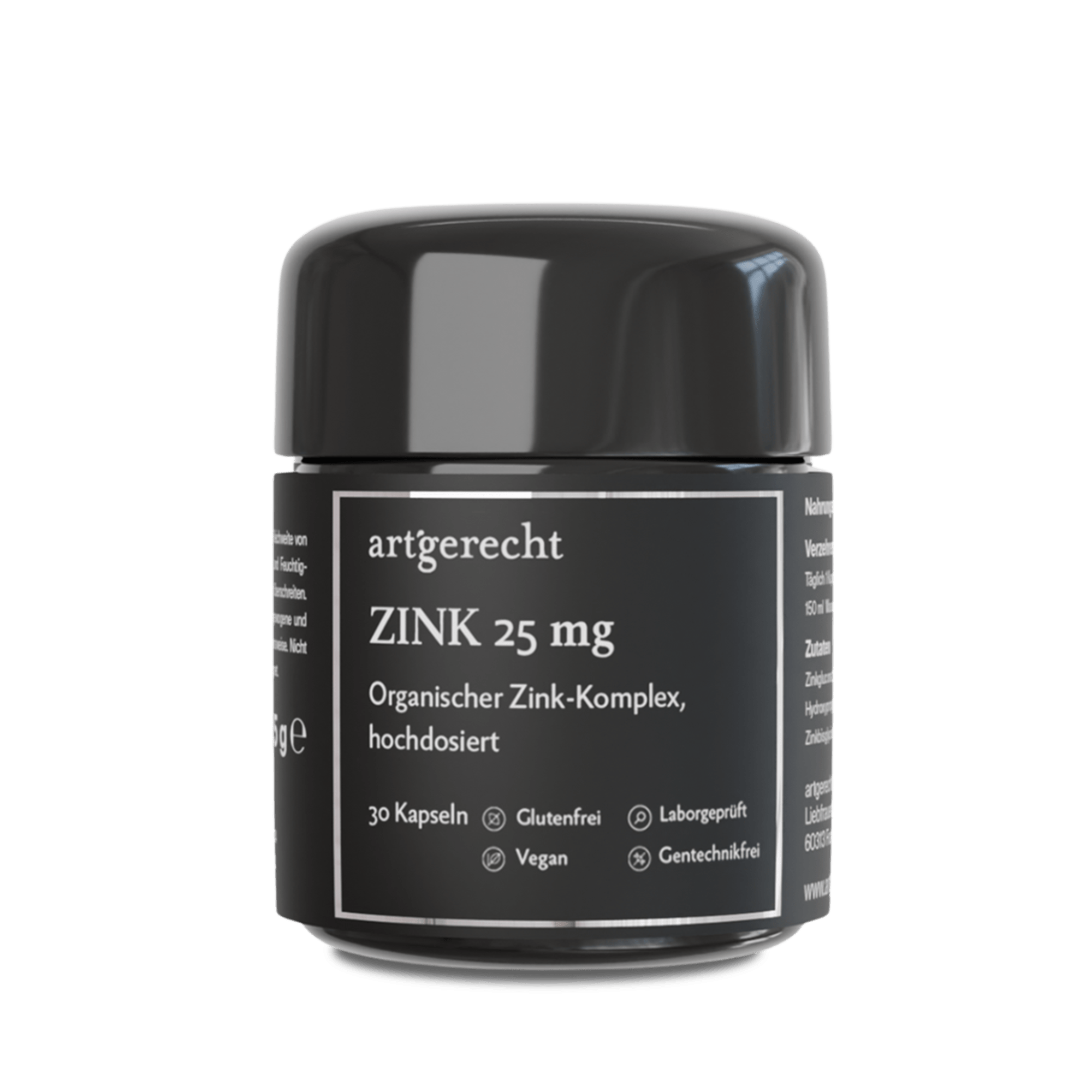 Zink Komplex | 30 Kapseln | 25 mg pro Tagesdosis – mit Zinkgluconat & Zinkbisglycinat, organisch gebunden