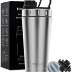 TOOFEEL Protein-Shaker-Flasche, 590 ml, doppelwandig, isoliert,